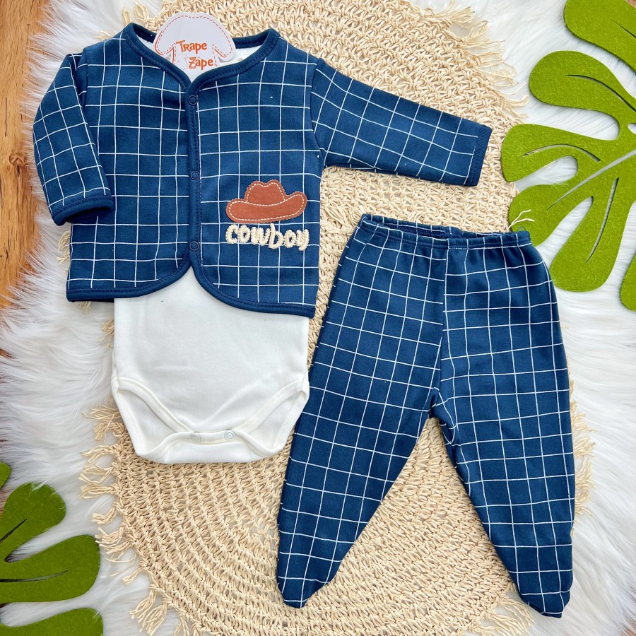 Conjunto de Malha 3 Peças - Cowboy - Marinho